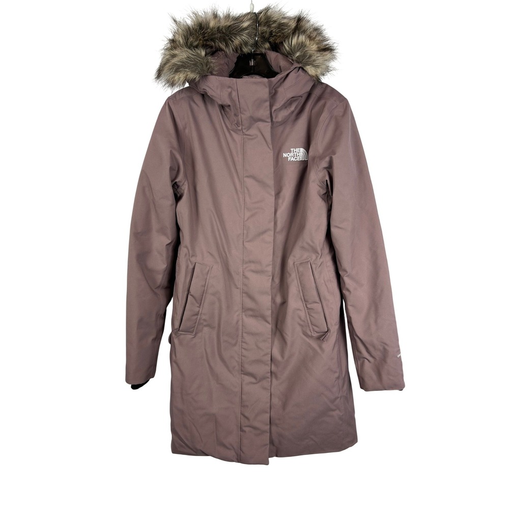The North Face Arctic Parka Mauve Purple Pink DryVent Down Fill Faux Fur Hood XS